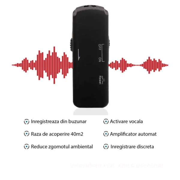 stick usb cu microfon spion cu inregistrare + activare vocala 147h 8gb [xcmr-21]