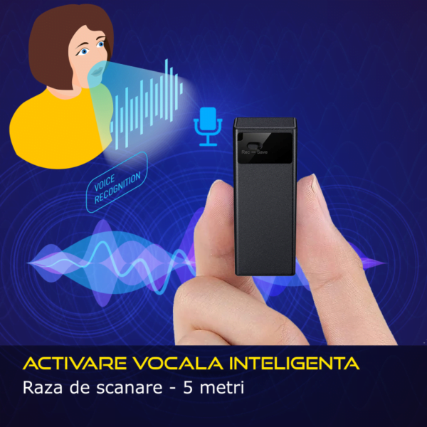 microfon spion cu inregistrare profesional blackcube vcr – activare vocala – inregistrare 16 zile – 32gb – dsp izolare zgomot de fond – [bx]